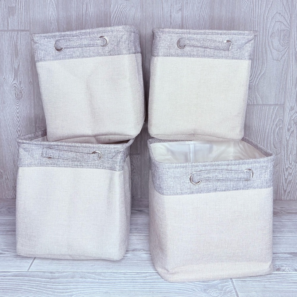 4 10x9 x 10 folding cloth cube storage baskets cubs with handles